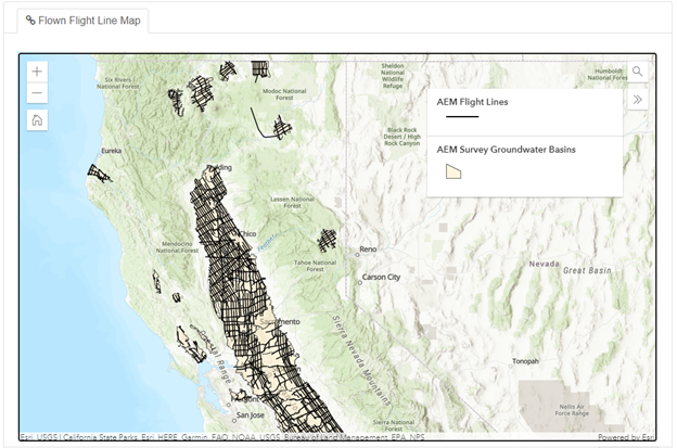 Screenshot of AEM flight lines web application