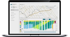 Picture of laptop with the CalGW SubsurfaceViewer web app displayed on it