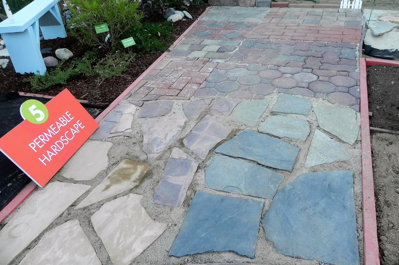 Create spaces between pavers for water to seep through.